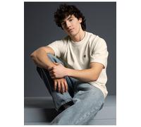 T-Shirt TRIGEMA "TRIGEMA Heavy Oversized T-Shirt mit Affe Charly-Stickmotiv", Herren, Gr. XL, beige (natur), 100% Baumwolle, Basic, Shirts T-Shirt (93247925-XL) natur