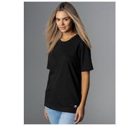 T-Shirt TRIGEMA "TRIGEMA Heavy T-Shirt aus 100% recycelter Baumwolle", Damen, Gr. S, schwarz, 100% Baumwolle (recycelt), Basic, Shirts T-Shirt (61564349-S) schwarz