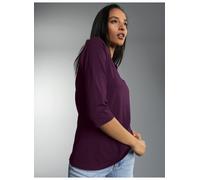 T-Shirt TRIGEMA "TRIGEMA Langarmshirs aus Biobaumwolle", Damen, Gr. XXL, lila (aubergine), Single Jersey, 100% Baumwolle (Bio-Baumwolle kbA), Basic, lang, ohne Ausschnitt, Shirts T-Shirt (90671616-XXL