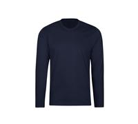 T-Shirt TRIGEMA "TRIGEMA Langarmshirt aus 100% Baumwolle", Damen, Gr. 3XL, blau (navy), Single Jersey, 100% Baumwolle, Basic, lang, Rundhals, Shirts T-Shirt (33795657-XXXL) navy