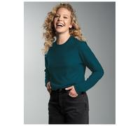 T-Shirt TRIGEMA "TRIGEMA Langarmshirt aus 100% Baumwolle", Damen, Gr. M, saphir, Single Jersey, 100% Baumwolle, Basic, lang, Rundhals, Shirts T-Shirt (97594126-M) saphir