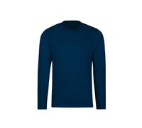 T-Shirt TRIGEMA "TRIGEMA Langarmshirt aus 100% Baumwolle", Damen, Gr. S, night, blau, 100% Baumwolle, Basic, Shirts T-Shirt (91713833-S) night, blau
