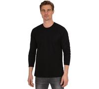 T-Shirt TRIGEMA "TRIGEMA Langarmshirt aus 100% Baumwolle", Herren, Gr. 4XL, schwarz, 100% Baumwolle, Basic, Shirts T-Shirt (442829-4XL) schwarz