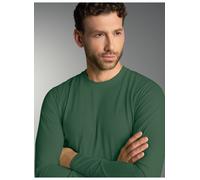 T-Shirt TRIGEMA "TRIGEMA Langarmshirt aus 100% Baumwolle", Herren, Gr. XXL, efeu, Single Jersey, 100% Baumwolle, Basic, lang, Rundhals, Shirts T-Shirt (96558902-XXL) efeu