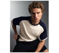 T-Shirt TRIGEMA "TRIGEMA Oversized Raglan T Shirt", Herren, Gr. M, natur, Single Jersey, 100% Baumwolle, Basic, Rundhals, Shirts T-Shirt (39754862-M) natur