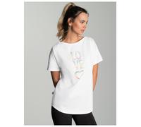 T-Shirt TRIGEMA "TRIGEMA Oversized T-Shirt mit bunten Printmotiven", Damen, Gr. 3XL, weiß, Single Jersey, 100% Baumwolle, Basic, Rundhals, Shirts T-Shirt (49830056-XXXL) weiß