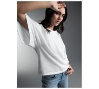 T-Shirt TRIGEMA "TRIGEMA Oversized T-Shirt mit weiten Ärmeln", Damen, Gr. S, weiß, Single Jersey, 100% Baumwolle, Basic, Shirts T-Shirt (96412563-S) weiß