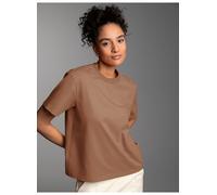 T-Shirt TRIGEMA "TRIGEMA Relaxed Fit T-Shirt", Damen, Gr. L, braun (haselnuss), Single Jersey, 100% Baumwolle, Basic, Rundhals, Shirts T-Shirt (71310566-L) haselnuss