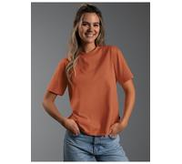 T-Shirt TRIGEMA "TRIGEMA Relaxed Fit T-Shirt", Damen, Gr. M, orange (zimt), Single Jersey, 100% Baumwolle, Basic, Rundhals, Shirts T-Shirt (62409862-M) zimt