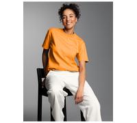 T-Shirt TRIGEMA "TRIGEMA Relaxed Fit T-Shirt", Damen, Gr. XL, braun (curry), Single Jersey, 100% Baumwolle, Basic, Rundhals, Shirts T-Shirt (41541259-XL) curry