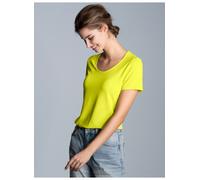 T-Shirt TRIGEMA "TRIGEMA Rundhalsshirt aus Viskose", Damen, Gr. M, grün (powergrün), Single Jersey, 94% Viskose, 6% Elastan, Basic, lang, ohne Ausschnitt, Shirts T-Shirt (91652454-M) powergrün