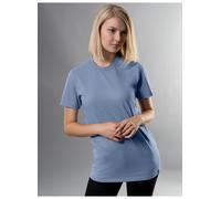 T-Shirt TRIGEMA "TRIGEMA Slim Fit T-Shirt aus DELUXE Baumwolle", Damen, Gr. XXL, blau (pearl, blau), 100% Baumwolle, Basic, Shirts T-Shirt (37882062-XXL) pearl, blau