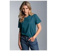 T-Shirt TRIGEMA "TRIGEMA Slim Fit T-Shirt aus DELUXE Baumwolle", Damen, Gr. XXL, blau (petrol), 100% Baumwolle, Basic, Shirts T-Shirt (36863361-XXL)