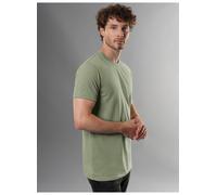 T-Shirt TRIGEMA "TRIGEMA Slim Fit T-Shirt aus DELUXE Baumwolle", Herren, Gr. XXL, salbei, Single Jersey, 100% Baumwolle, Basic, normal, Rundhals, Shirts T-Shirt (99435526-XXL) salbei