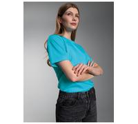 T-Shirt TRIGEMA "TRIGEMA T-Shirt aus 100% Baumwolle", Damen, Gr. 3XL, blau (azur), Single Jersey, 100% Baumwolle, Basic, lang, Rundhals, Shirts T-Shirt (23583166-XXXL) azur