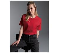 T-Shirt TRIGEMA "TRIGEMA T-Shirt aus 100% Baumwolle", Damen, Gr. 3XL, braun (kirsch), Single Jersey, 100% Baumwolle, Basic, lang, Rundhals, Shirts T-Shirt (77536019-XXXL) kirsch