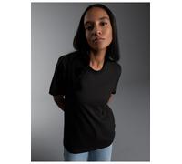 T-Shirt TRIGEMA "TRIGEMA T-Shirt aus 100% Baumwolle", Damen, Gr. 3XL, schwarz, Single Jersey, 100% Baumwolle, Basic, lang, Rundhals, Shirts T-Shirt (31022543-XXXL) schwarz