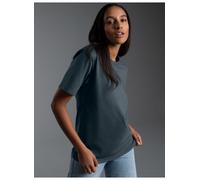 T-Shirt TRIGEMA "TRIGEMA T-Shirt aus 100% Baumwolle", Damen, Gr. L, grau (anthrazit), Single Jersey, 100% Baumwolle, Basic, lang, Rundhals, Shirts T-Shirt (41454031-L) anthrazit