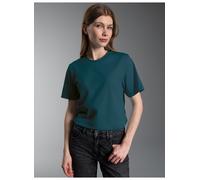 T-Shirt TRIGEMA "TRIGEMA T-Shirt aus 100% Baumwolle", Damen, Gr. XL, blau (saphir), Single Jersey, 100% Baumwolle, Basic, lang, Rundhals, Shirts T-Shirt (22357559-XL) saphir