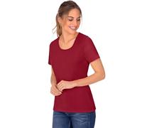 T-Shirt TRIGEMA "TRIGEMA T-Shirt aus Biobaumwolle", Damen, Gr. S, rot (rubin, c2c), 100% Baumwolle (Bio-Baumwolle kbA), Basic, Shirts T-Shirt (14231256-S) rubin, c2c