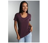 T-Shirt TRIGEMA "TRIGEMA T-Shirt aus Biobaumwolle", Damen, Gr. XXL, lila (aubergine, c2c), 100% Baumwolle (Bio-Baumwolle kbA), Basic, Shirts T-Shirt (54422308-XXL) aubergine, c2c