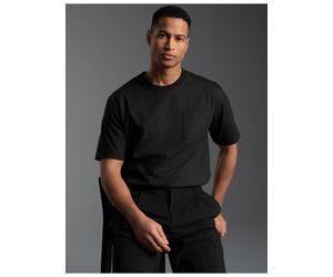 T-Shirt TRIGEMA "TRIGEMA T Shirt aus Biobaumwolle mit Brusttasche", Herren, Gr. M, schwarz, Single Jersey, 100% Baumwolle (Bio-Baumwolle kbA), Basic, Rundhals, Shirts T-Shirt (97011835-M) schwarz
