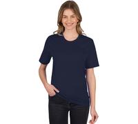T-Shirt TRIGEMA "TRIGEMA T-Shirt DELUXE Baumwolle", Damen, Gr. XL, blau (navy), 100% Baumwolle, Basic, Shirts T-Shirt (15950602-XL) navy