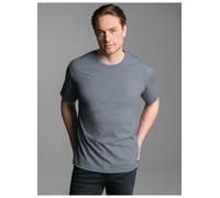 T-Shirt TRIGEMA "TRIGEMA T-Shirt DELUXE Baumwolle", Damen, Gr. S, grau (steingrau, melange), Single Jersey, 100% Baumwolle, Basic, lang, Rundhals, Shirts T-Shirt (61955643-S) steingrau, melange