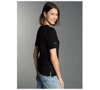 Trigema Damen T-Shirt Deluxe mit Swarovski Kristallen, Gr. 44 (Herstellergröße: L), Schwarz (schwarz 008)