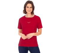 T-Shirt TRIGEMA "TRIGEMA T-Shirt DELUXE Baumwolle mit Kristallsteinen", Damen, Gr. XL, braun (kirsch), Single Jersey, 100% Baumwolle, Basic, lang, Rundhals, Shirts T-Shirt (386449-XL) kirsch