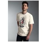 T-Shirt TRIGEMA "TRIGEMA T Shirt mit Leuchtturm Motiv", Damen, Gr. L, natur, Single Jersey, 100% Baumwolle, Basic, Rundhals, Shirts T-Shirt (58440515-L) natur