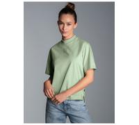 T-Shirt TRIGEMA "TRIGEMA T-Shirt mit Stehkragen", Damen, Gr. XXL, grün (grün tea), 100% Baumwolle, Basic, Shirts T-Shirt (51305909-XXL) grün tea