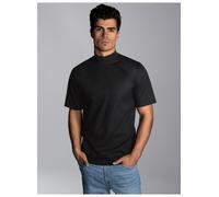 T-Shirt TRIGEMA "TRIGEMA T-Shirt mit Stehkragen", Herren, Gr. M, schwarz, 100% Baumwolle, Basic, Shirts T-Shirt (442627-M) schwarz