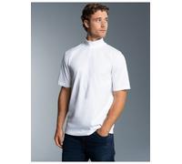 T-Shirt TRIGEMA "TRIGEMA T-Shirt mit Stehkragen", Herren, Gr. M, weiß, Single Jersey, 100% Baumwolle, Basic, lang, ohne Ausschnitt, Shirts T-Shirt (442611-M) weiß