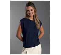 T-Shirt TRIGEMA "TRIGEMA T-Shirt ohne Ärmel", Damen, Gr. XL, navy, Single Jersey, 100% Baumwolle, Basic, Rundhals, Shirts T-Shirt (94913023-XL) navy