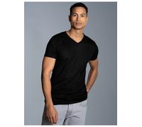 Trigema Herren V-Shirt aus 100% Lyocell,Schwarz,L