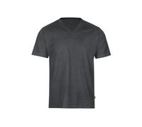 T-Shirt TRIGEMA "TRIGEMA V-Shirt DELUXE Baumwolle", Damen, Gr. L, grau (anthrazit, melange), Single Jersey, 100% Baumwolle, Basic, lang, V-Ausschnitt, Shirts T-Shirt (49291311-L) anthrazit, melange