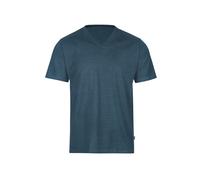T-Shirt TRIGEMA "TRIGEMA V-Shirt DELUXE Baumwolle", Herren, Gr. 3XL, blau (jeans, melange), Single Jersey, 100% Baumwolle, Basic, lang, V-Ausschnitt, Shirts T-Shirt (70295441-XXXL) jeans, melange
