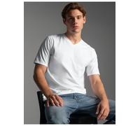 T-Shirt TRIGEMA "TRIGEMA V-Shirt DELUXE Baumwolle", Herren, Gr. 4XL, weiß, Single Jersey, 100% Baumwolle, Basic, lang, V-Ausschnitt, Shirts T-Shirt (41595002-4XL) weiß