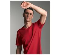 T-Shirt TRIGEMA "TRIGEMA V-Shirt DELUXE", Herren, Gr. XL, braun (kirsch), Single Jersey, 50% Baumwolle, 50% Polyester, Basic, lang, V-Ausschnitt, Shirts T-Shirt (59833138-XL) kirsch