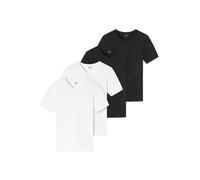 T-Shirt UNCOVER BY SCHIESSER "T-Shirt 4er Pack", Herren, Gr. XL, schwarz (schwarz, weiß), Obermaterial: 95% Baumwolle CO. 5% Elasthan EL., Shirts T-Shirt (33432350-XL) schwarz, weiß