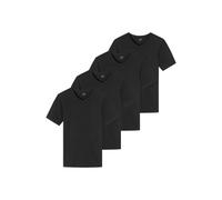 UNCOVER by SCHIESSER Herren T-Shirt 4er Pack - V-Ausschnitt Schwarz 2XL