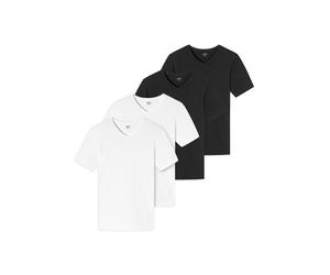 T-Shirt UNCOVER BY SCHIESSER "T-Shirt 4er Pack", Herren, Gr. XXL, schwarz (schwarz, weiß), Obermaterial: 95% Baumwolle CO. 5% Elasthan EL., Shirts T-Shirt (33432350-XXL) schwarz, weiß