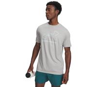 T-Shirt UNDER ARMOUR "UA GL FOUNDATION UPDATE SS", Herren, Gr. S, titanium, enamel blau, illusion grün, Single Jersey, Obermaterial: 60% Baumwolle, 40% Polyester, normal, Rundhals, eng eingefasste Kan