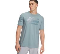 Under Armour Herren Team Issue Wordmark Kurzarmshirt, schnelltrocknendes Sportshirt aus stretchiger Baumwollmischung, weiches Herren T-Shirt mit Logodruck,Serpentine / / Jasper Blue,SM