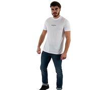 Fred Perry T-Shirt M4580 Bestickt Kurzarm Herren Weiß XXL