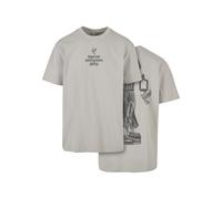 T-Shirt "Upscale by Mister Tee Herren Justice Oversize Tee", Herren, Gr. XL, beige (lightasphalt), 100% Baumwolle, UPSCALE BY MISTER TEE, bedruckt, normal, Rundhals, Shirts T-Shirt (10197857-XL) light