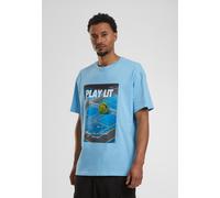 T-Shirt "Upscale by Mister Tee Herren PlayLit Heavy Oversize Tee", Damen, Gr. L, balticblau, 100% Baumwolle, UPSCALE BY MISTER TEE, bedruckt, oversize, Rundhals, Shirts T-Shirt (96210951-L) balticblau