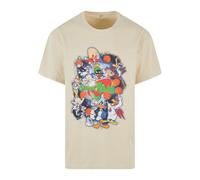 T-Shirt "Upscale by Mister Tee Herren Space Jam Teamwork Oversize Tee", Damen, Gr. L, sand, 100% Baumwolle, UPSCALE BY MISTER TEE, bedruckt, oversize, Rundhals, Shirts T-Shirt (79663626-L) sand