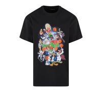 T-Shirt "Upscale by Mister Tee Herren Space Jam Teamwork Oversize Tee", Damen, Gr. XS, schwarz, 100% Baumwolle, UPSCALE BY MISTER TEE, bedruckt, oversize, Rundhals, Shirts T-Shirt (99742129-XS) schwar